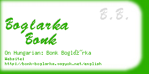 boglarka bonk business card